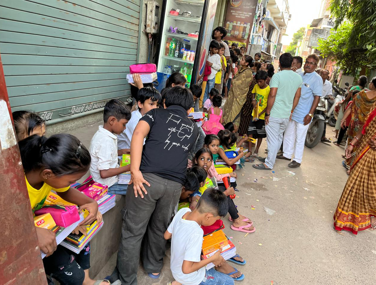 Students Receiving Books